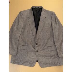 Men’s Blazer Andre Vachon Gray Brown Black Check 48R Nice Sport Jacket